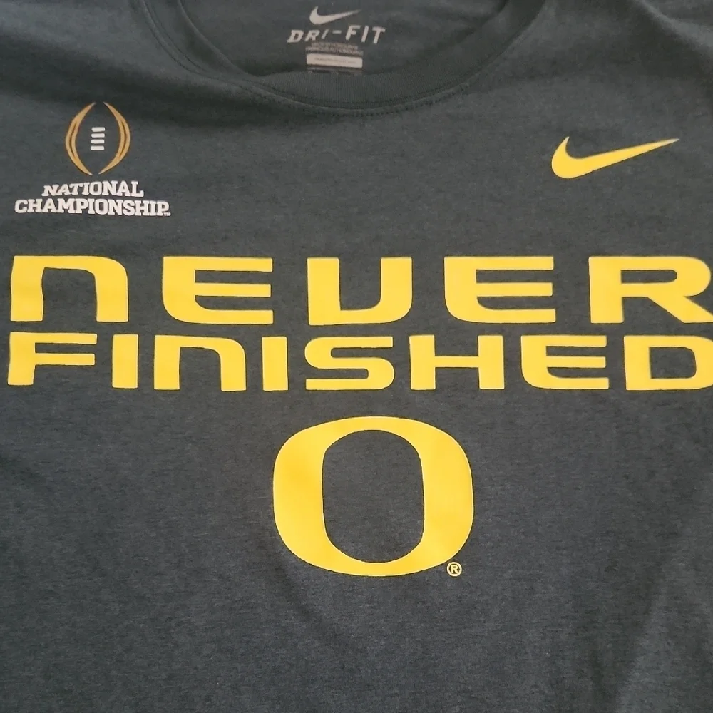 Nike DriFit Oregon Ducks Championship Green & Yellow Short Sleeve Tee